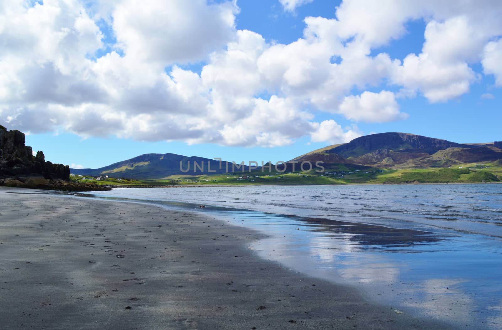 A peaceful beach photographed at Staffin on the Isle of Skye.