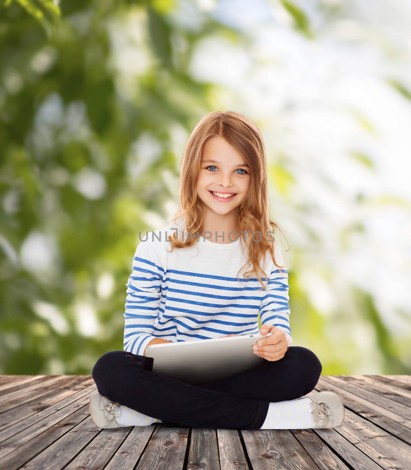 student girl with tablet pc by dolgachov