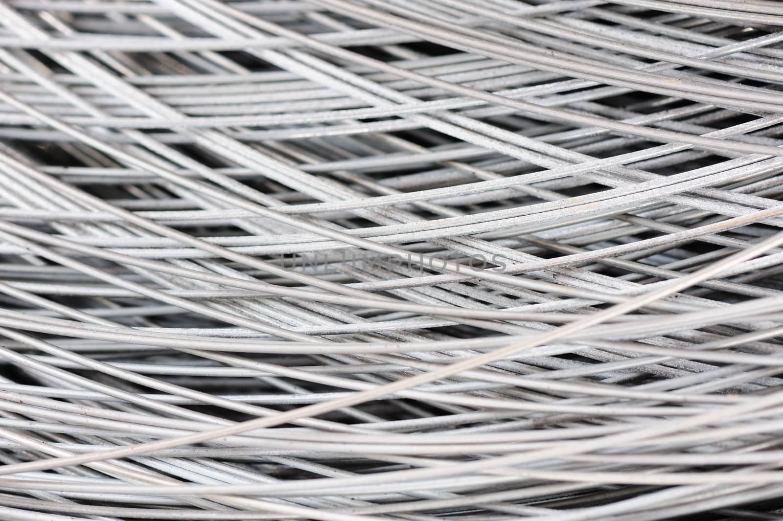 hank of metal wire, selective focus, usable as background