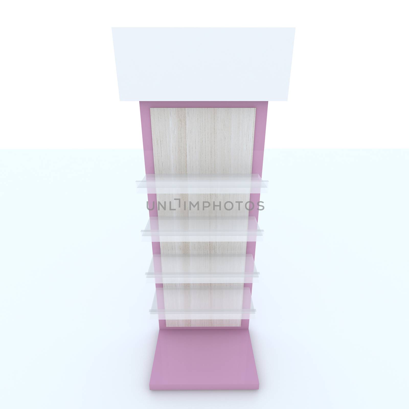 pink shelf design on white background by sumetho