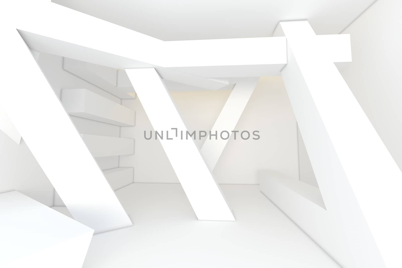 Abstract white empty room by sumetho