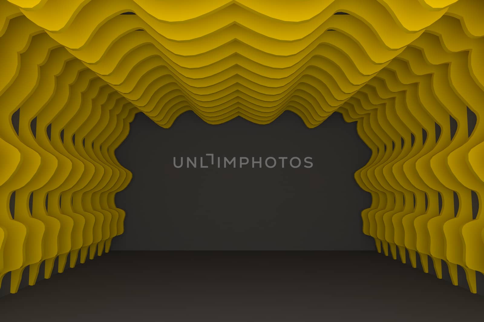Abstract yellow curve wall by sumetho