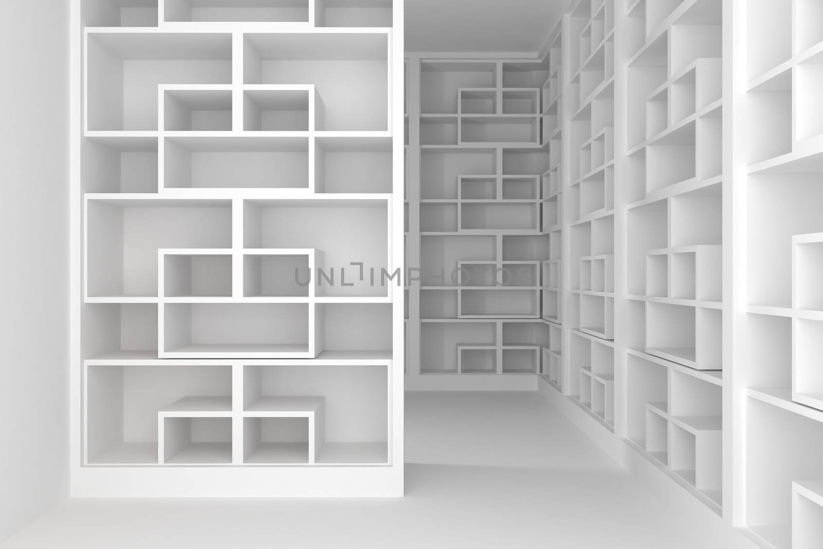 Empty room with shelves.