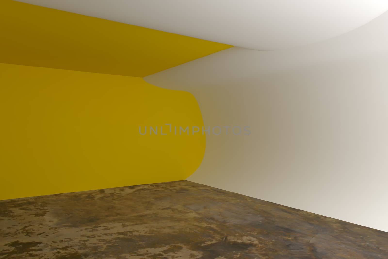 Abstract yellow curve wall by sumetho