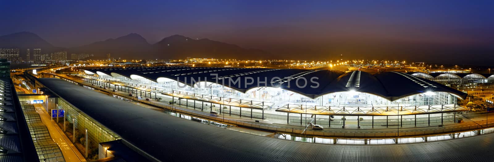 HongKong International Airport at the evening 