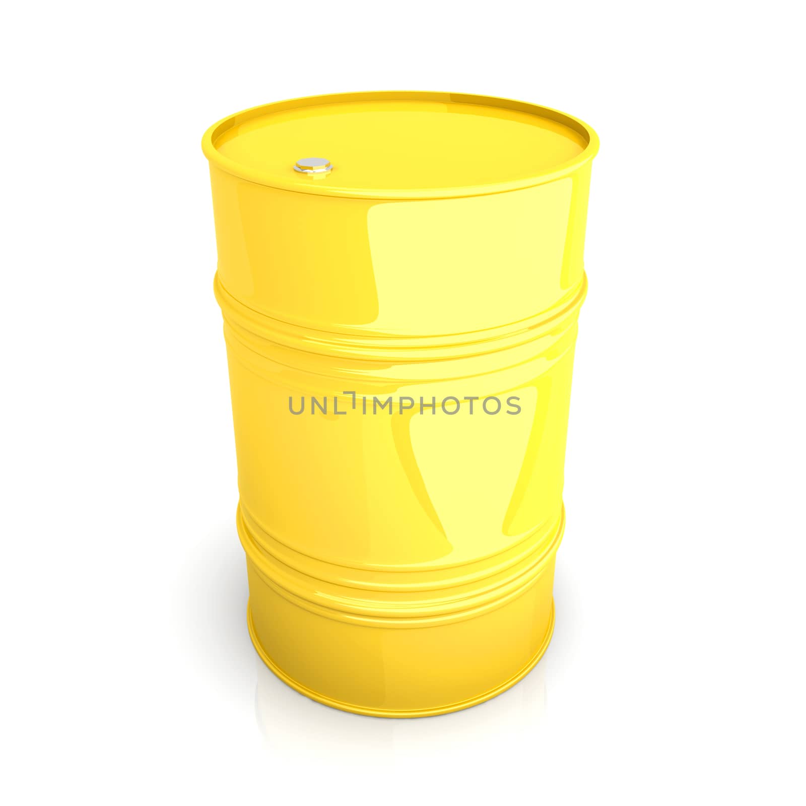 A industrial Barrel. 3D rendered Illustration. Isolated on white.