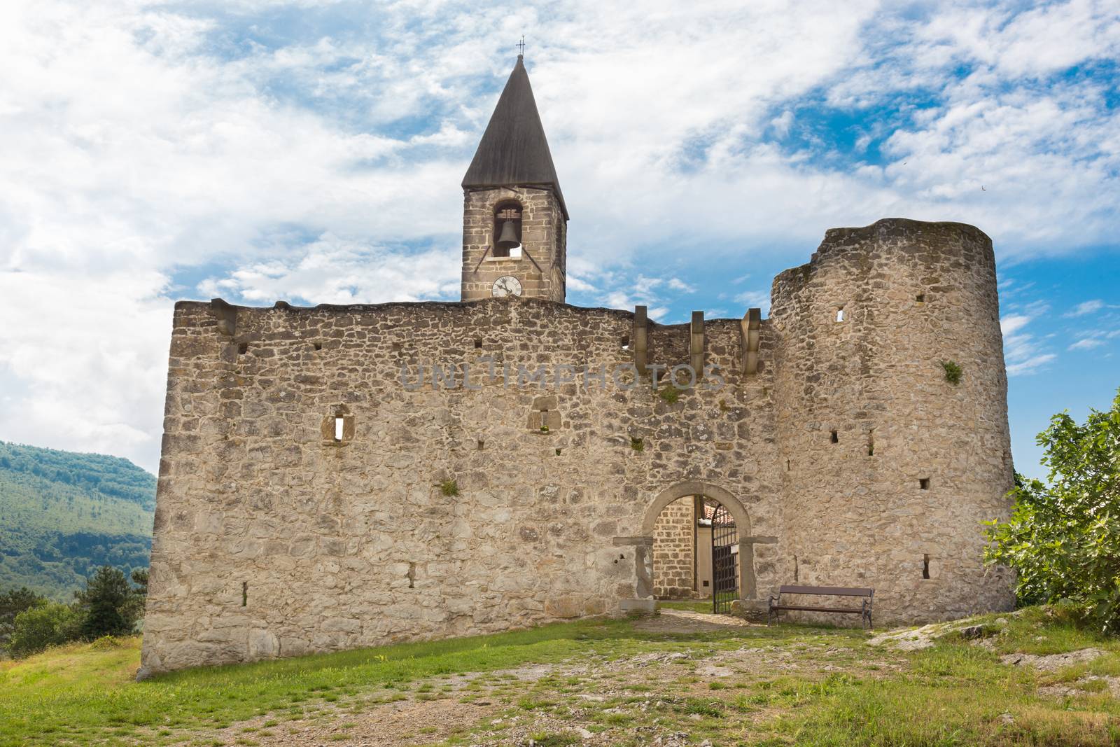 Church of the Holy Trinity, which contains famos late-medieval Danse Macabre fresco. Slovenia, Europe.