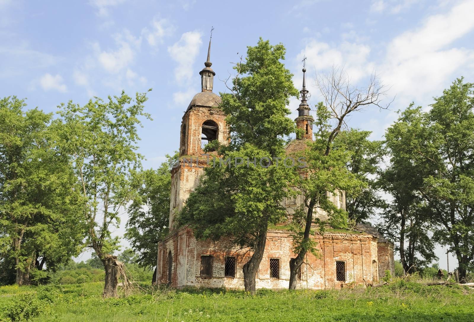 Destroyed Orthodox Church in Spasskoe village, Vladimir region, Russia