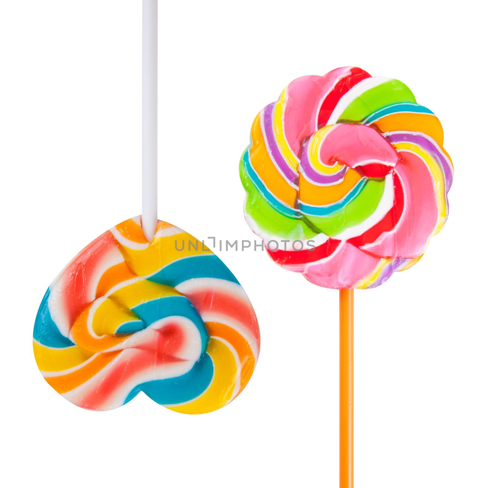 colorful lollipop wrapper isolated on white background