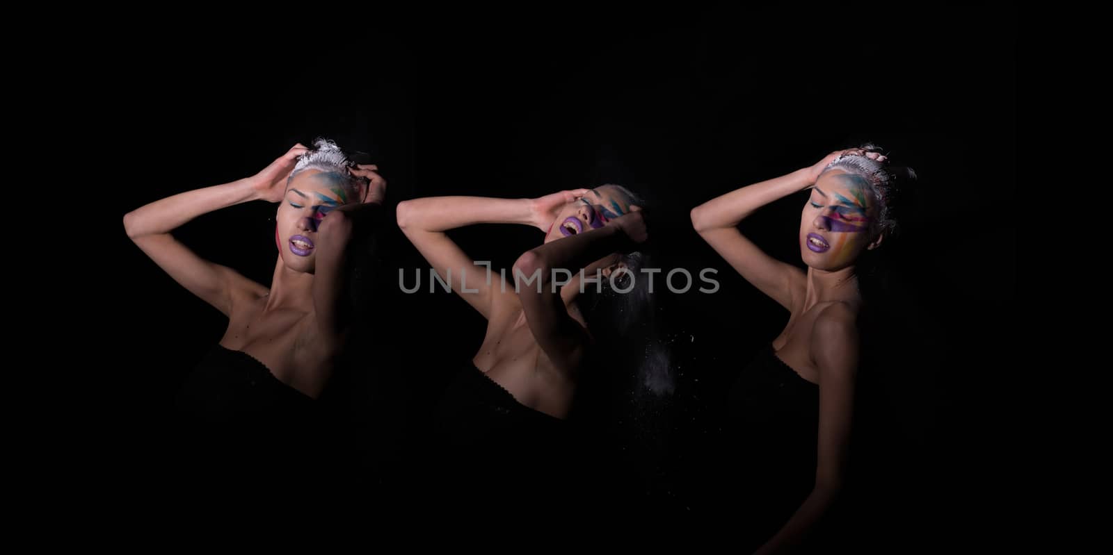 Make up model on black background by gorgev