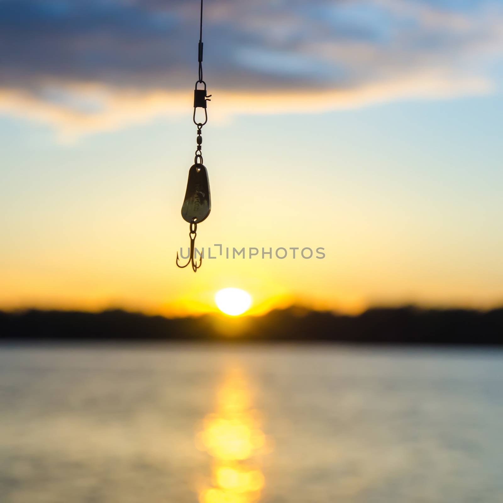 fishing on a lake before sunset by digidreamgrafix
