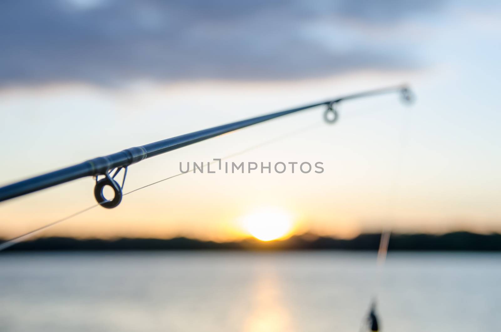 fishing on a lake before sunset by digidreamgrafix