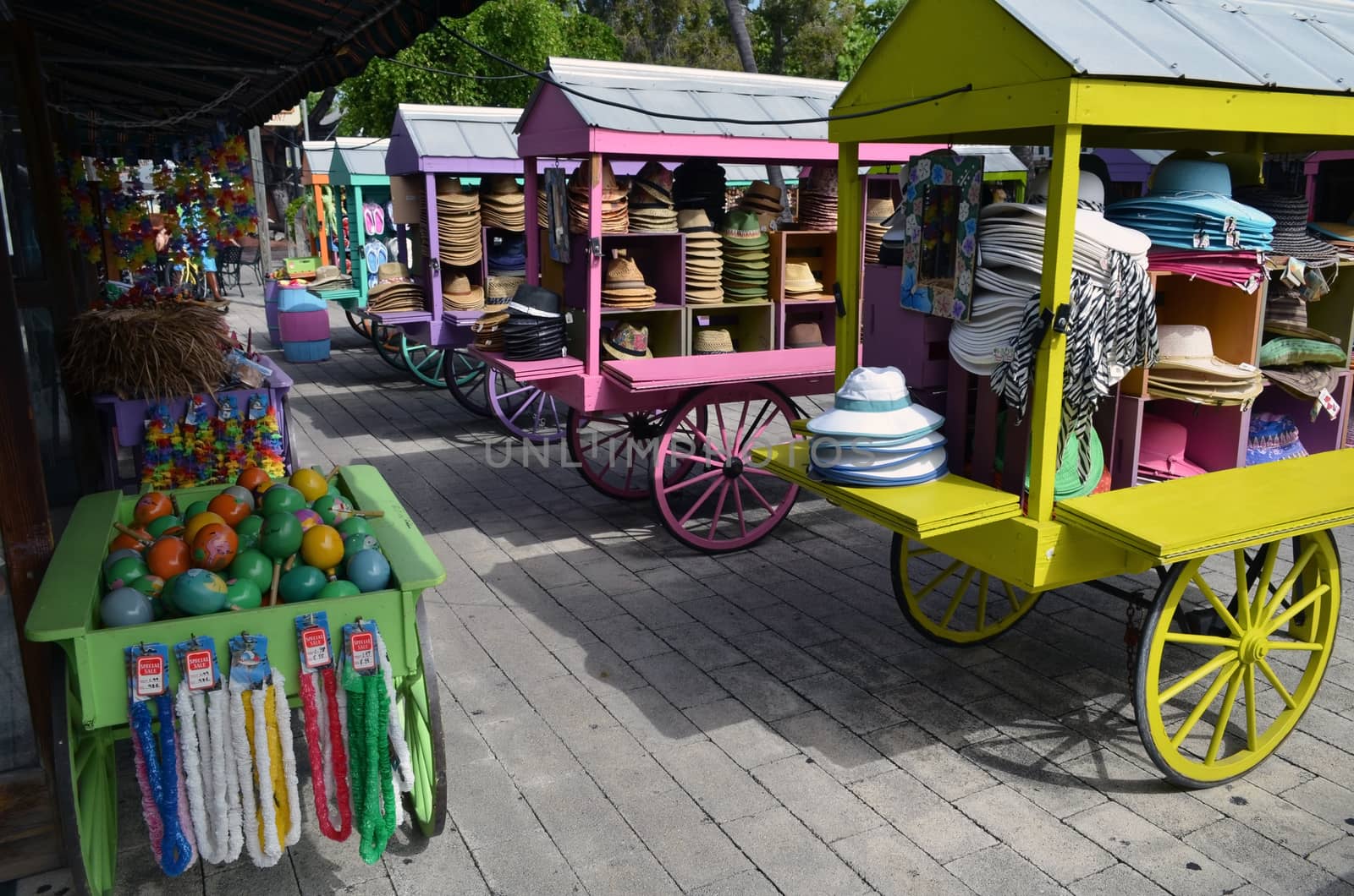 Souvenir carts on Duval Street in Key West,Florida