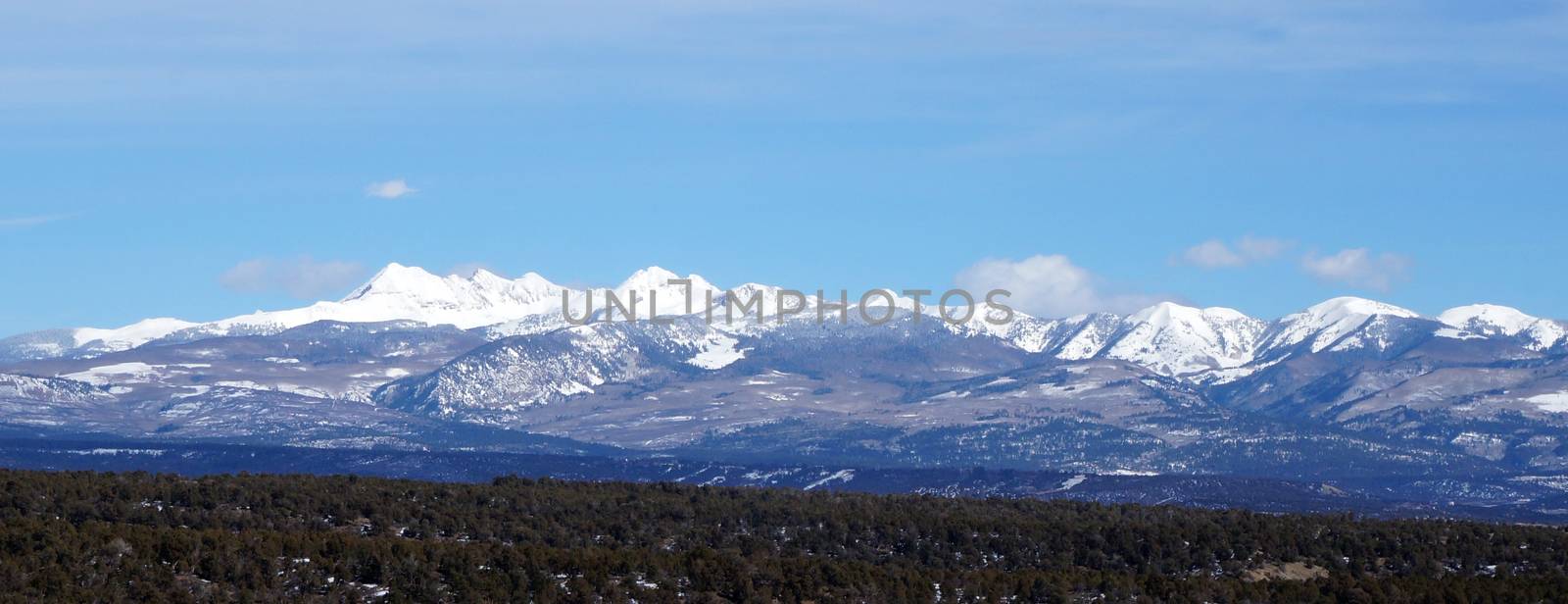 Winter view of Rocky mountain in Colorado