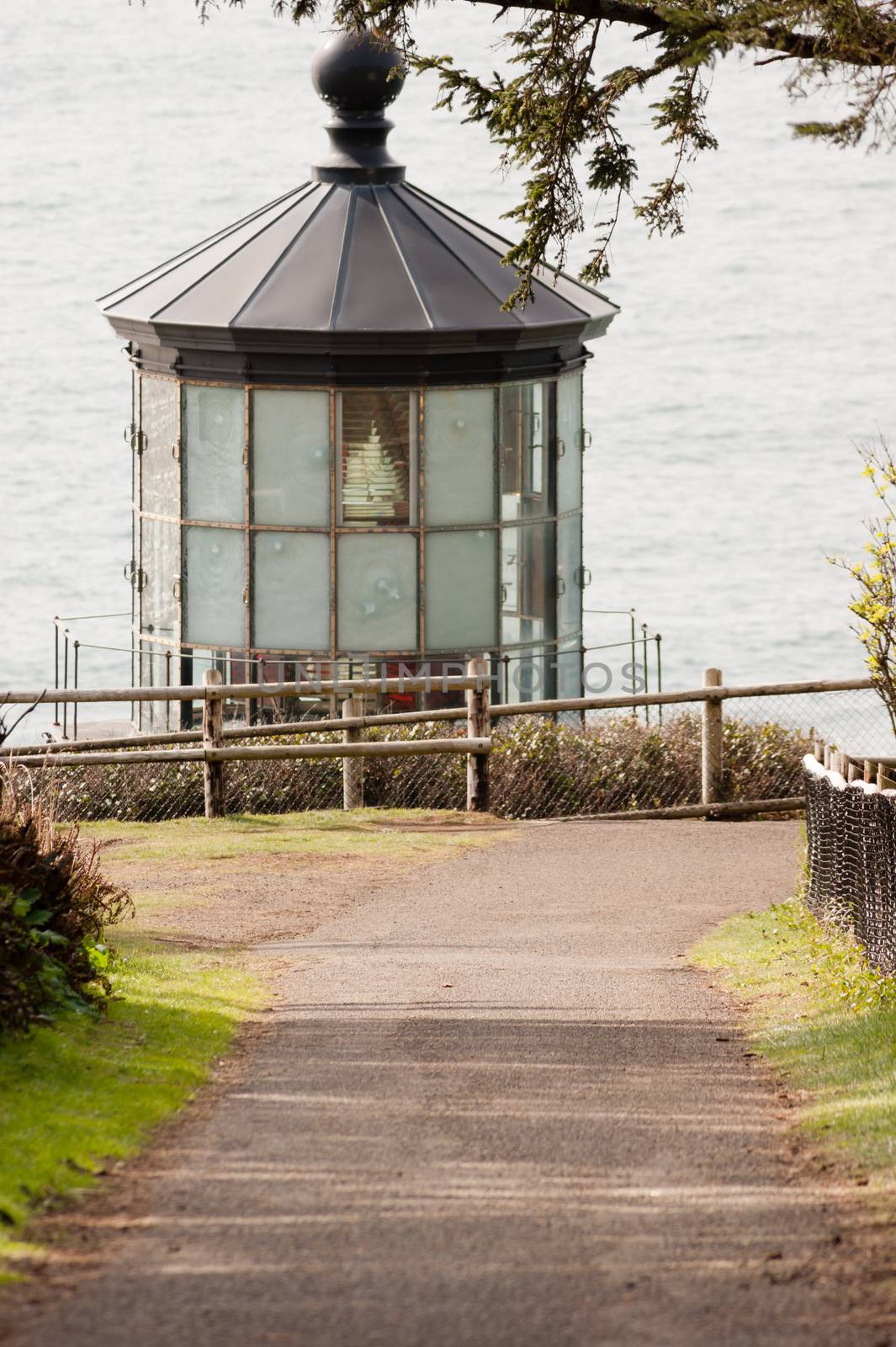 Lighthouse Tower Frosted Glass Fresnel Lens Cape Meares Pacific  by ChrisBoswell