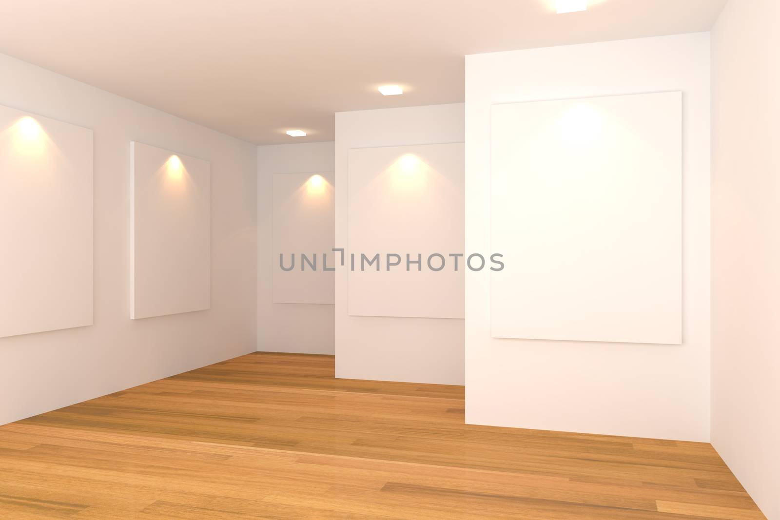 empty white gallery room  by sumetho