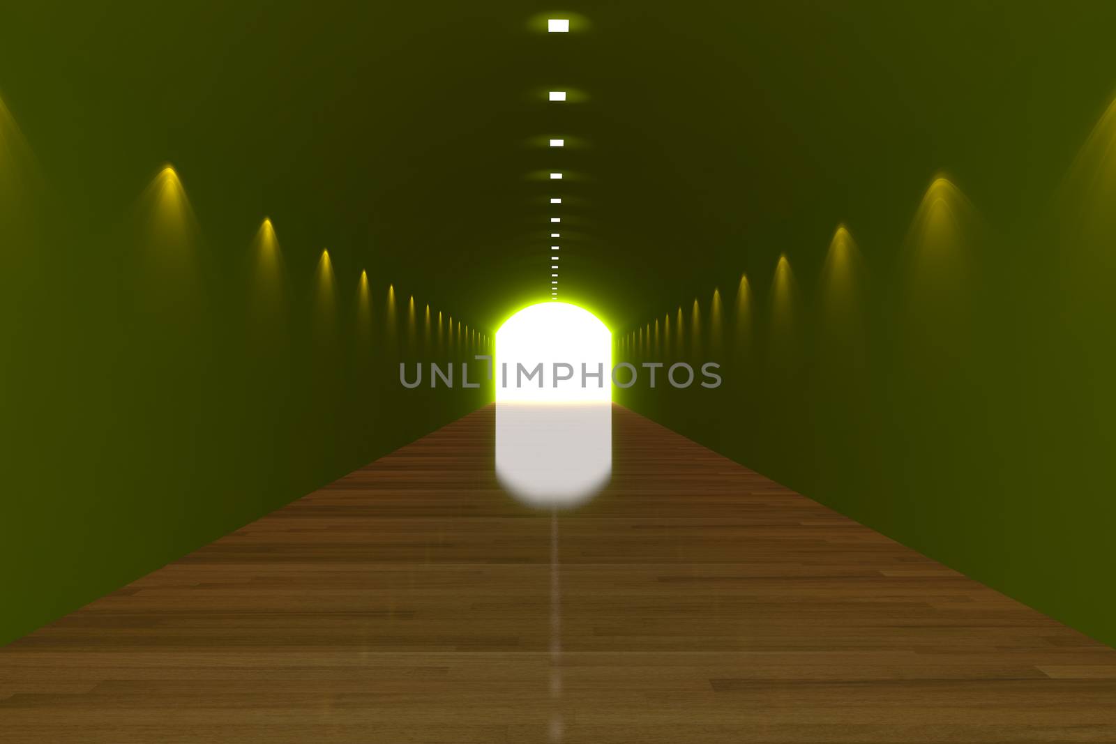 empty room green tunnel by sumetho