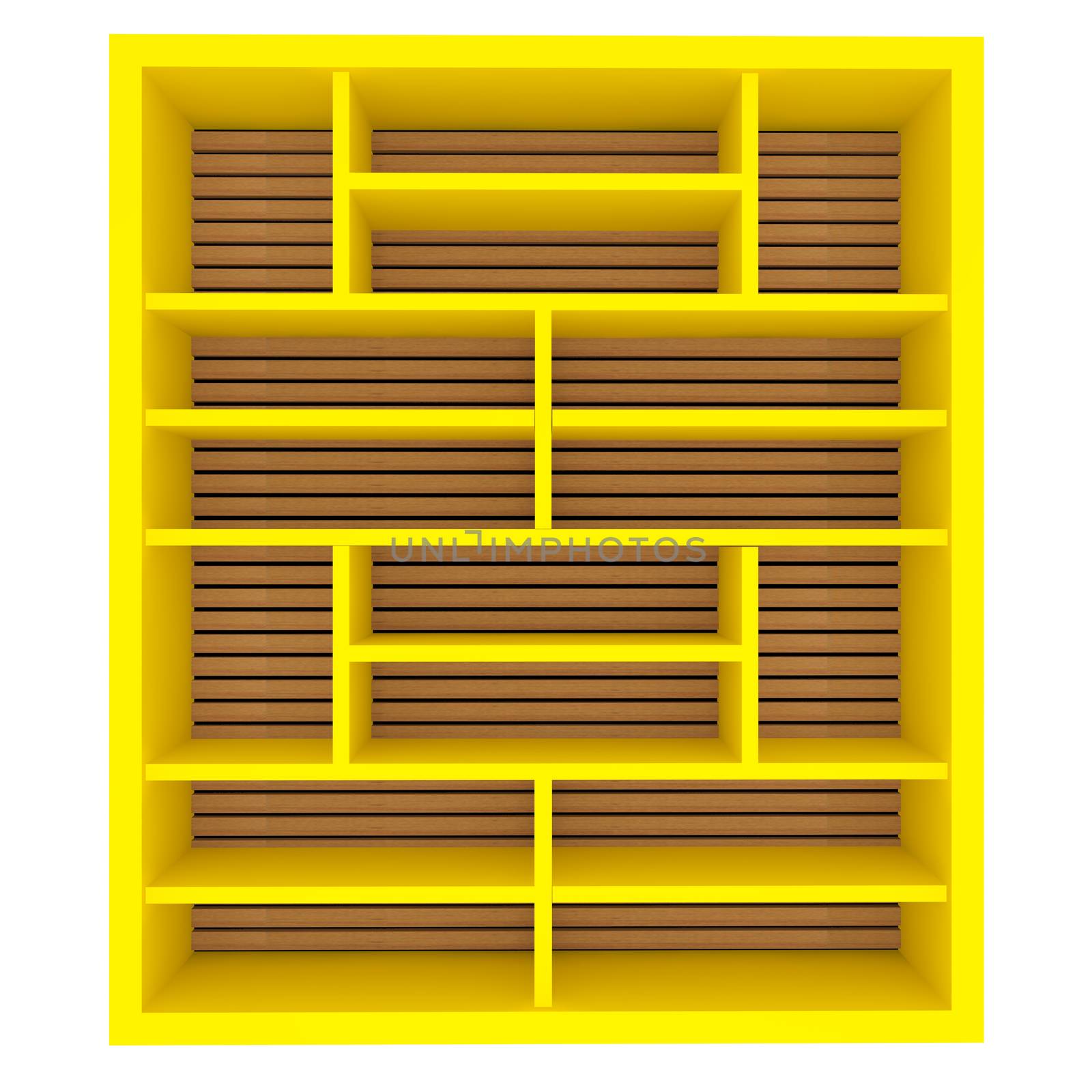 Empty yellow shelves by sumetho