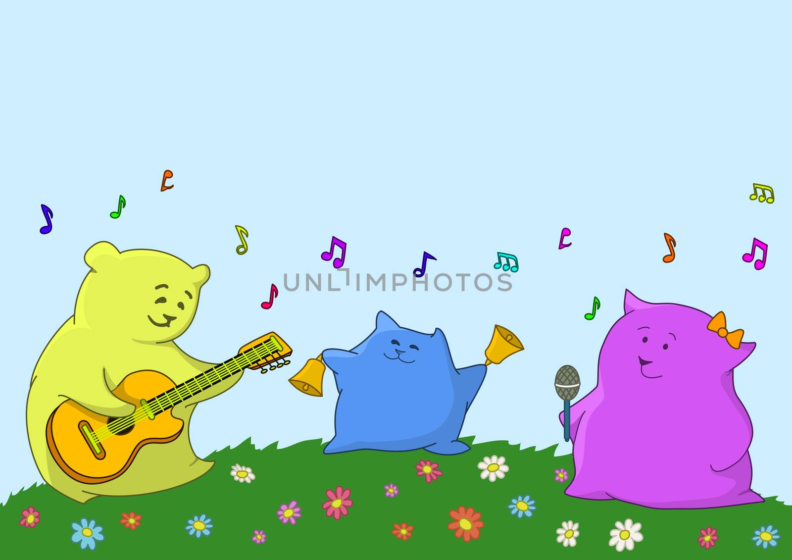 Cartoon toy animals musicians by alexcoolok