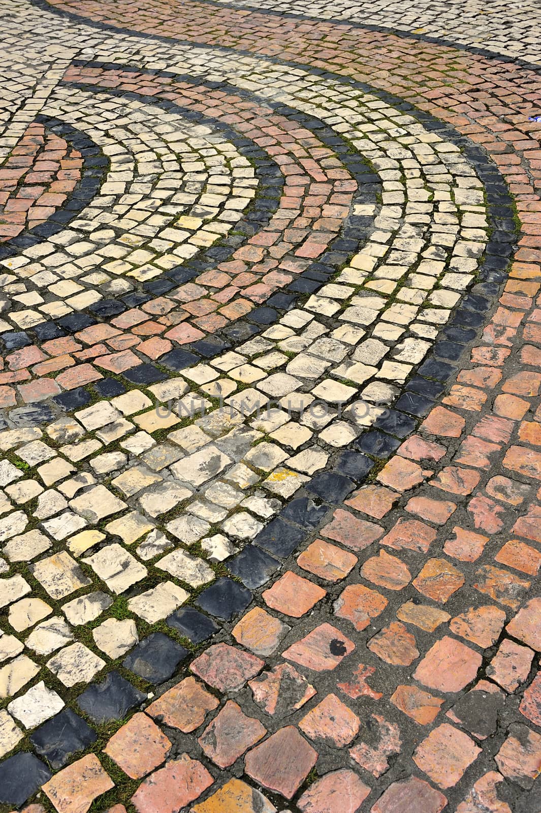 Walking on wave style tile at Arma Temple in Macau. by think4photop