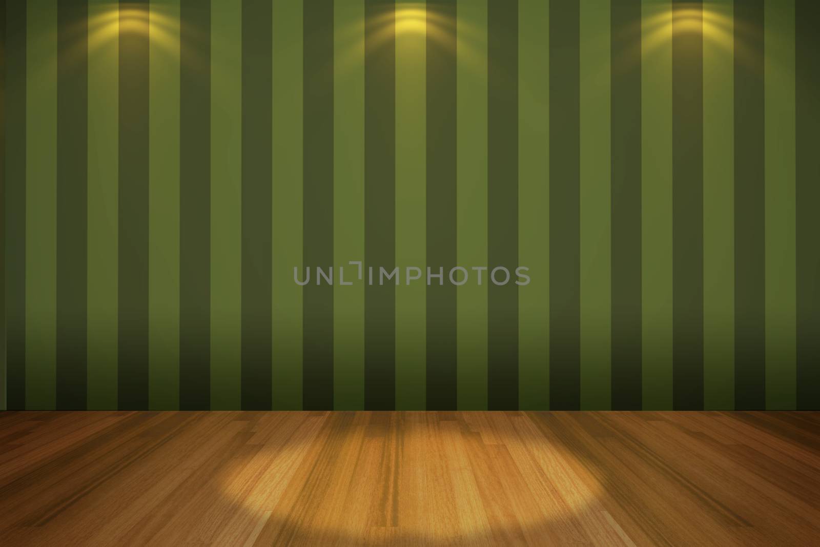Interior empty green wall  by sumetho