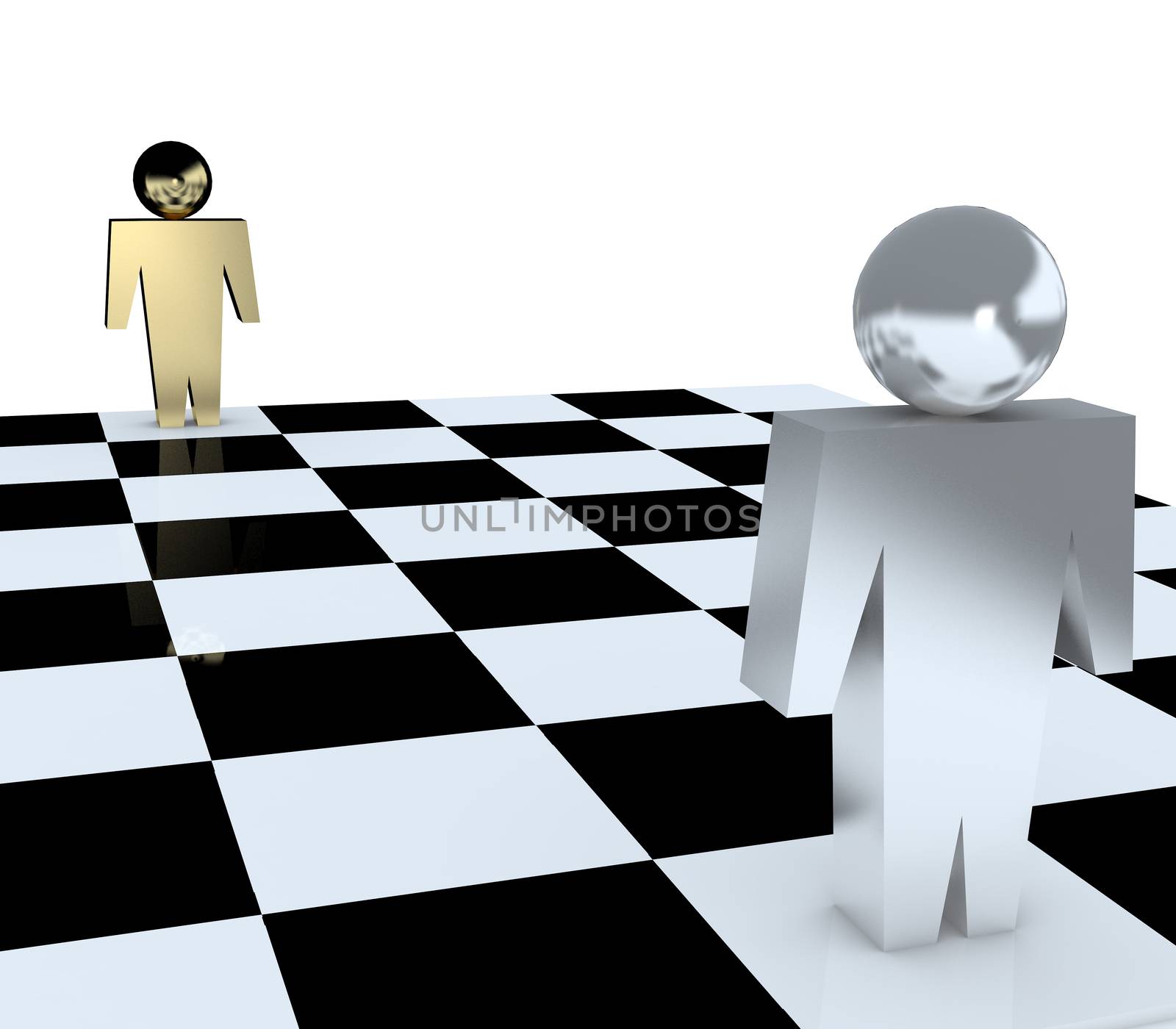  People in game chess board for concept business abstract