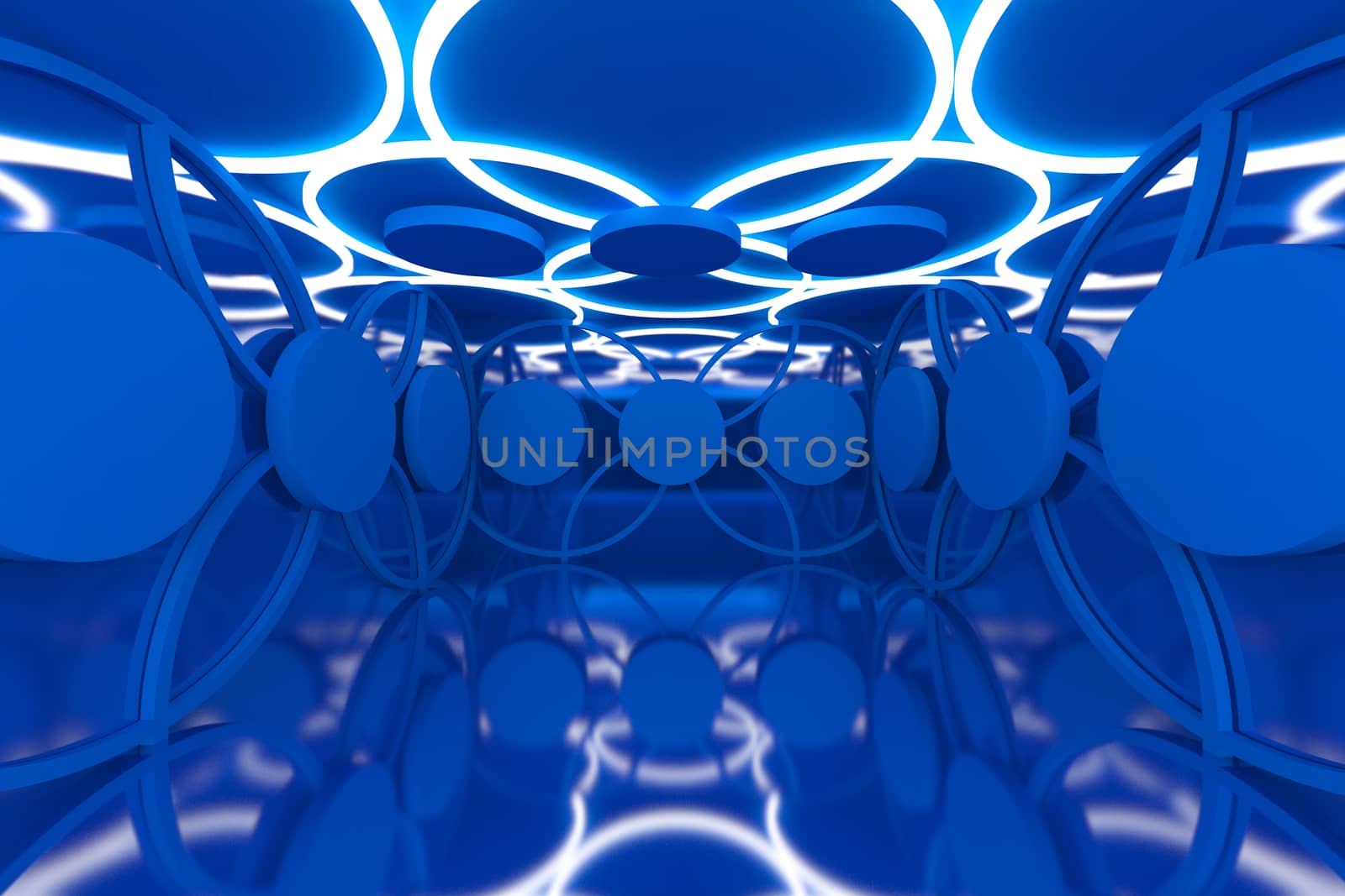 Abstract blue sphere wall by sumetho