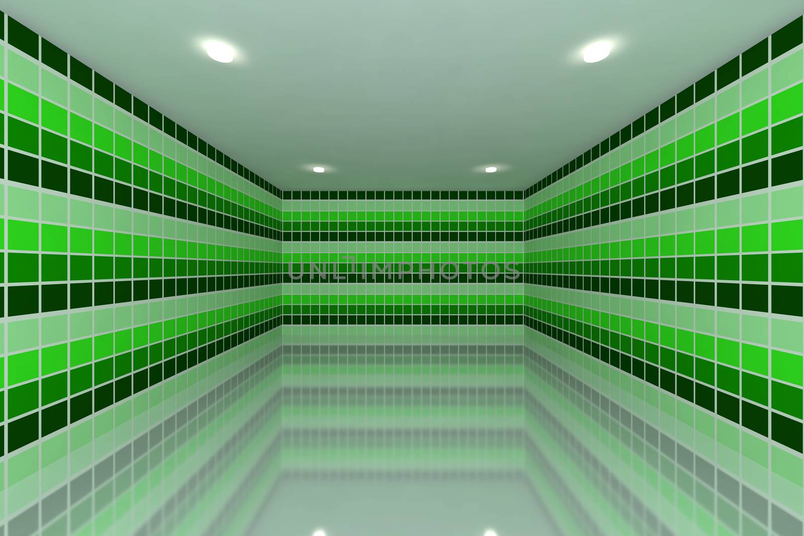 green tone tile wall design by sumetho