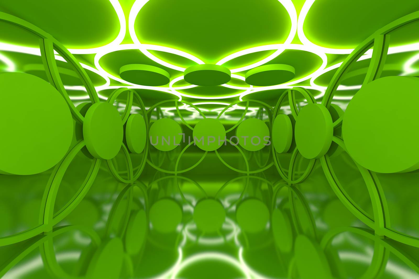 Abstract green sphere wall by sumetho