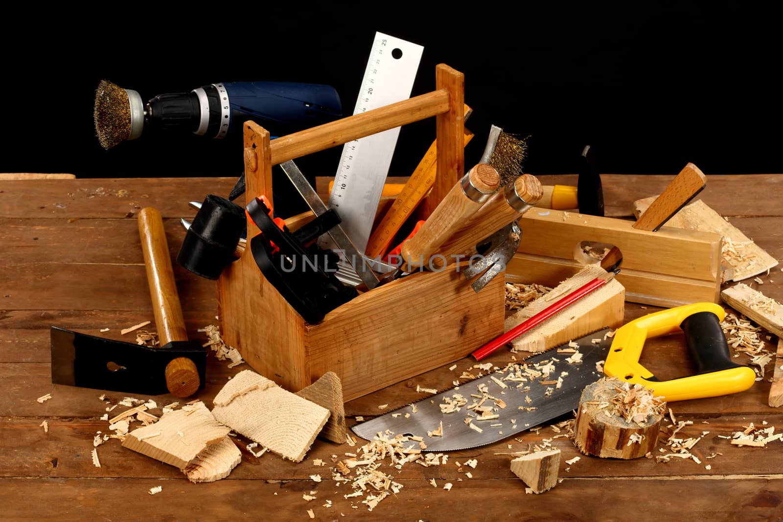 carpenter's tool on a workbench 