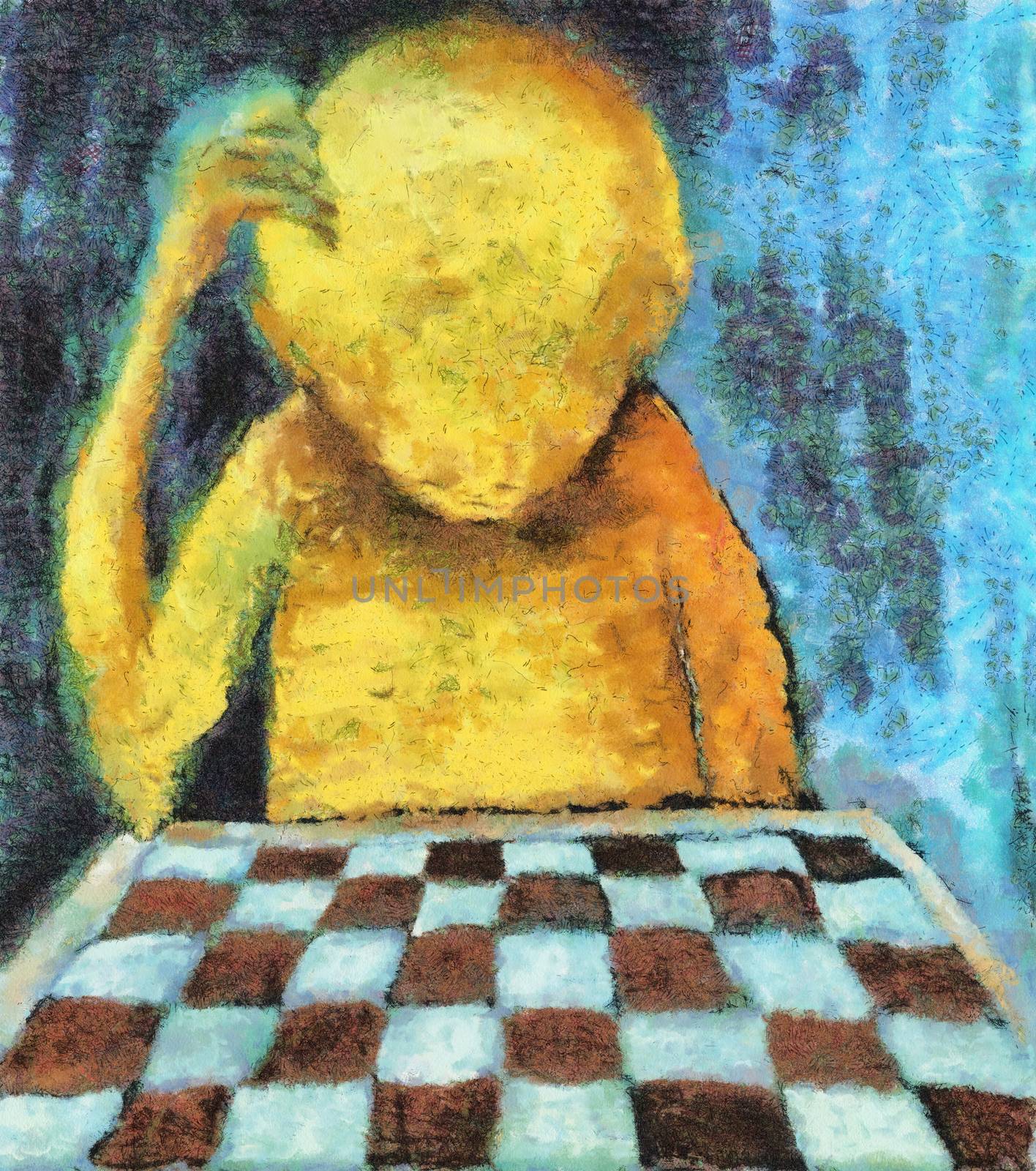 lonesome chess player by Mibuch