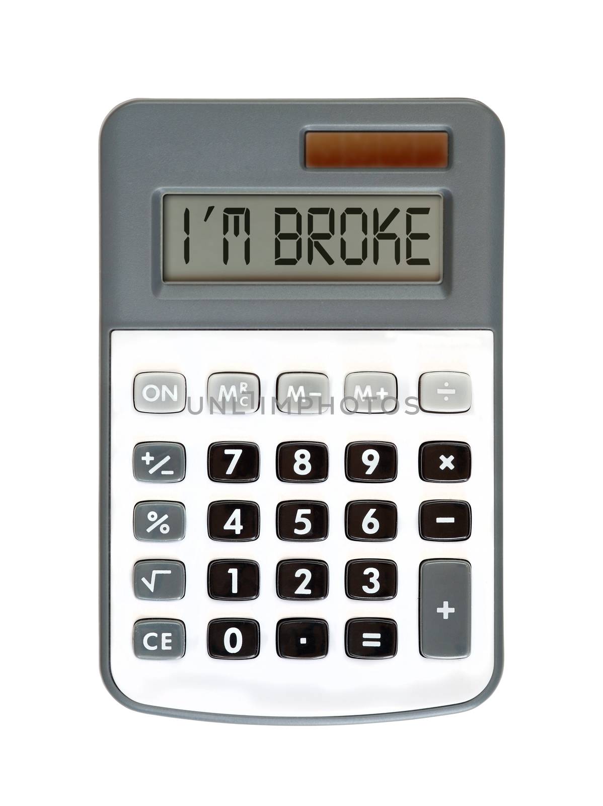 Message on display - money talks - I am broke