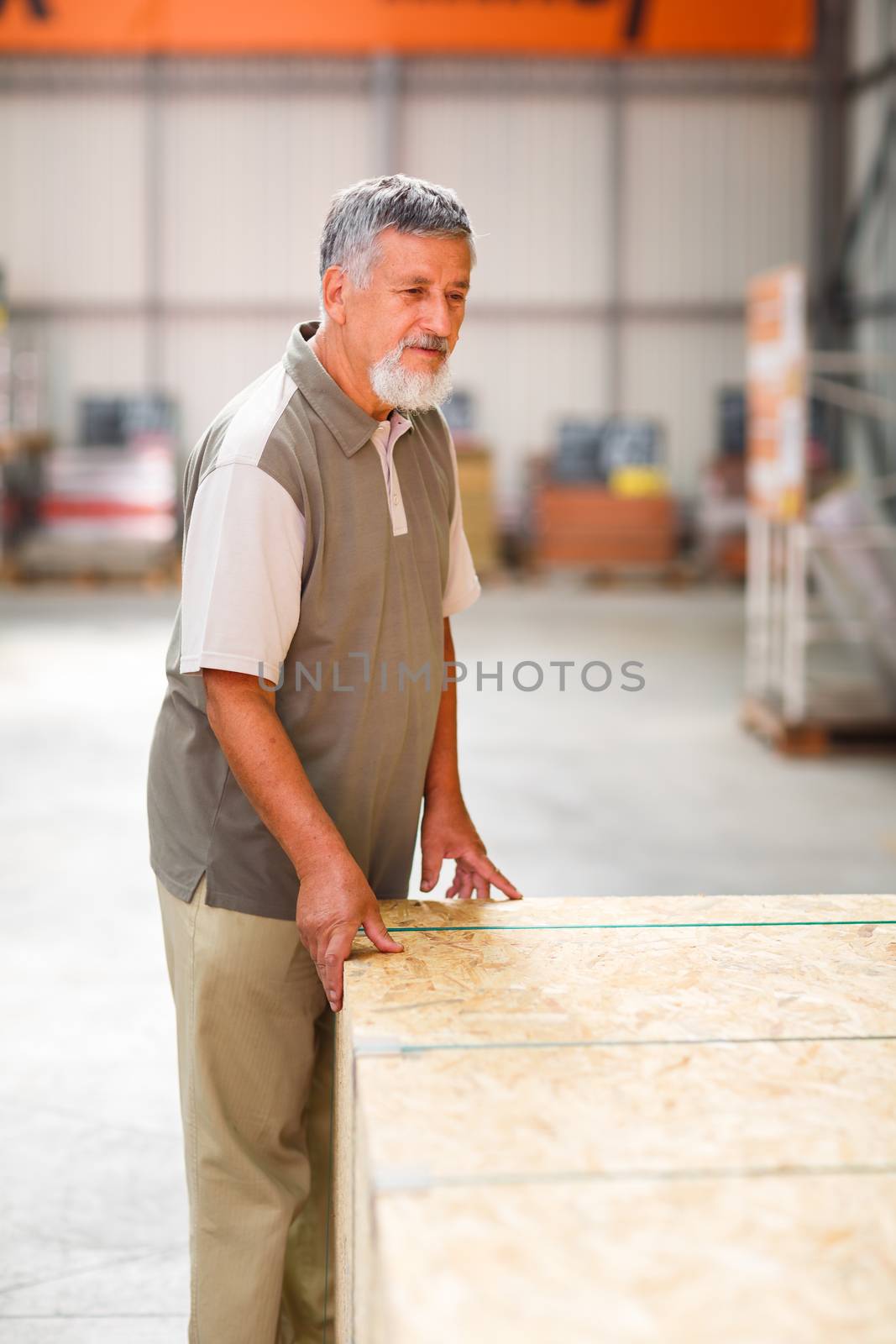 Man buying construction wood in a  DIY store by viktor_cap