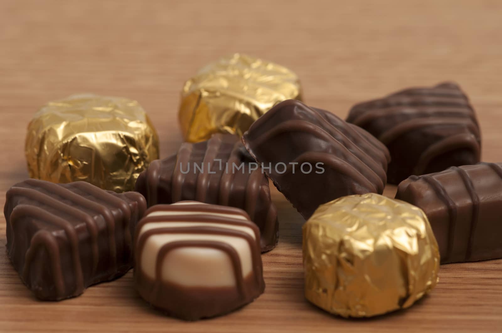 Small selection of chocolate on the table