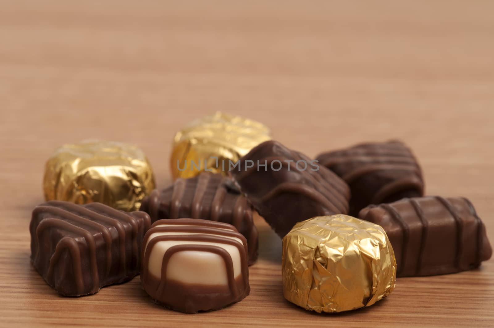 Small selection of chocolate on the table
