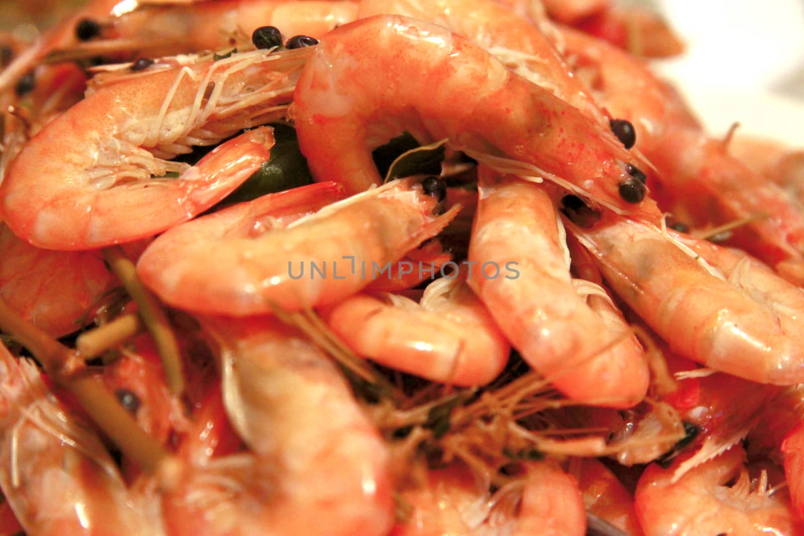 A Boiled Shrimps Background ready for eating