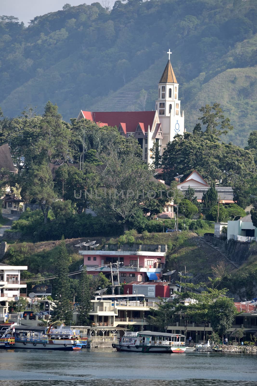 scenery of toba lake at medan, north sumatera-indonesia