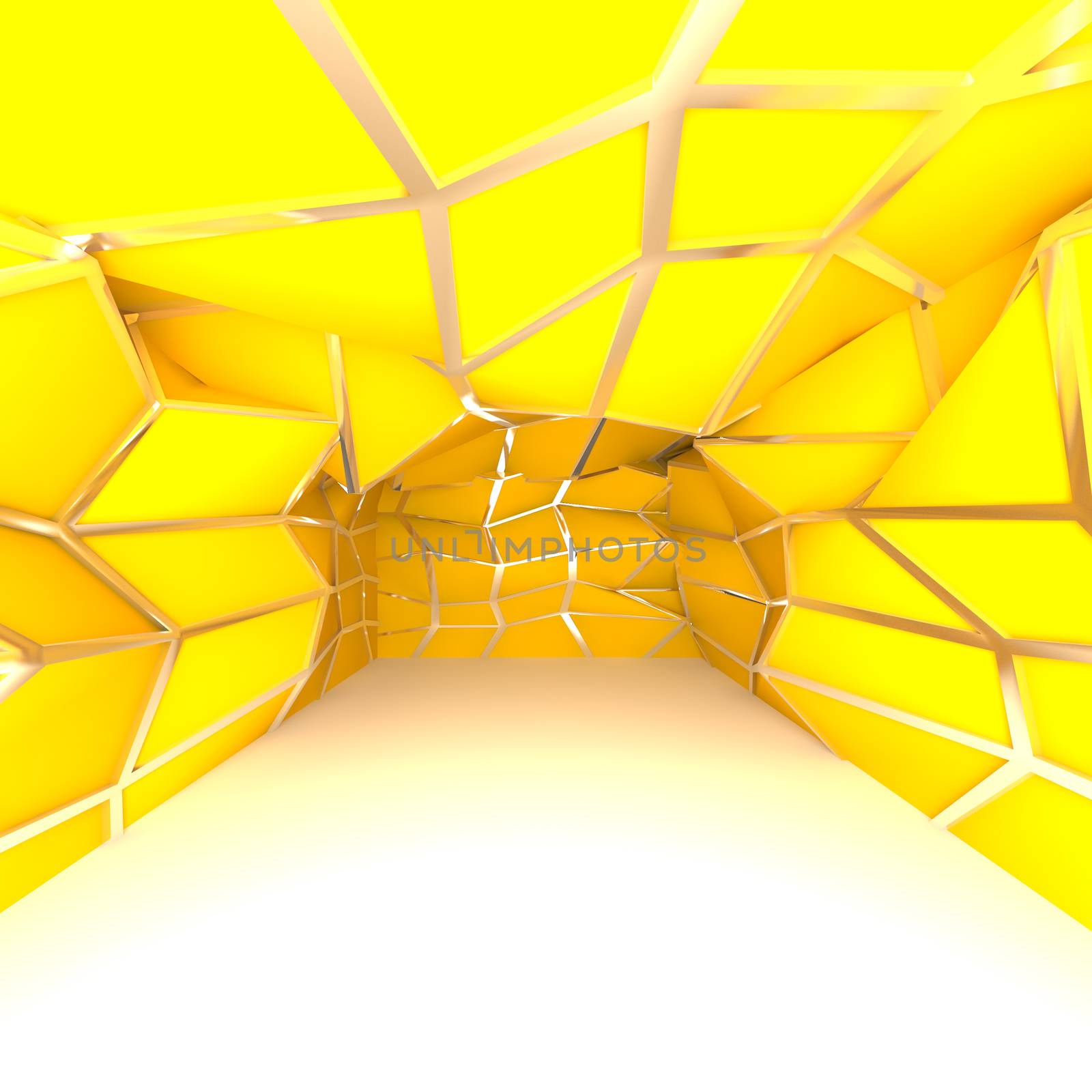 empty room yellow diagonal wall by sumetho