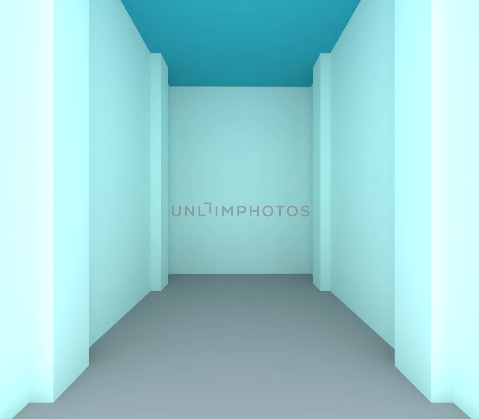 Empty room color blue wall for renovate by sumetho