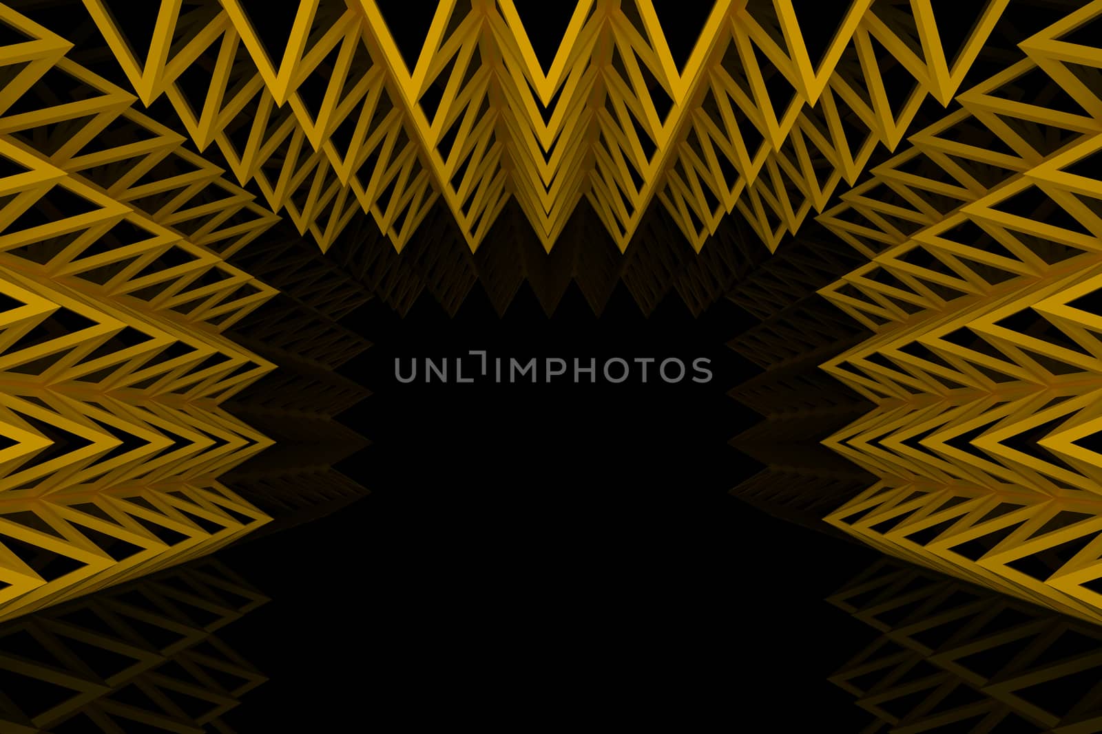 Abstract orange triangle truss wall  by sumetho