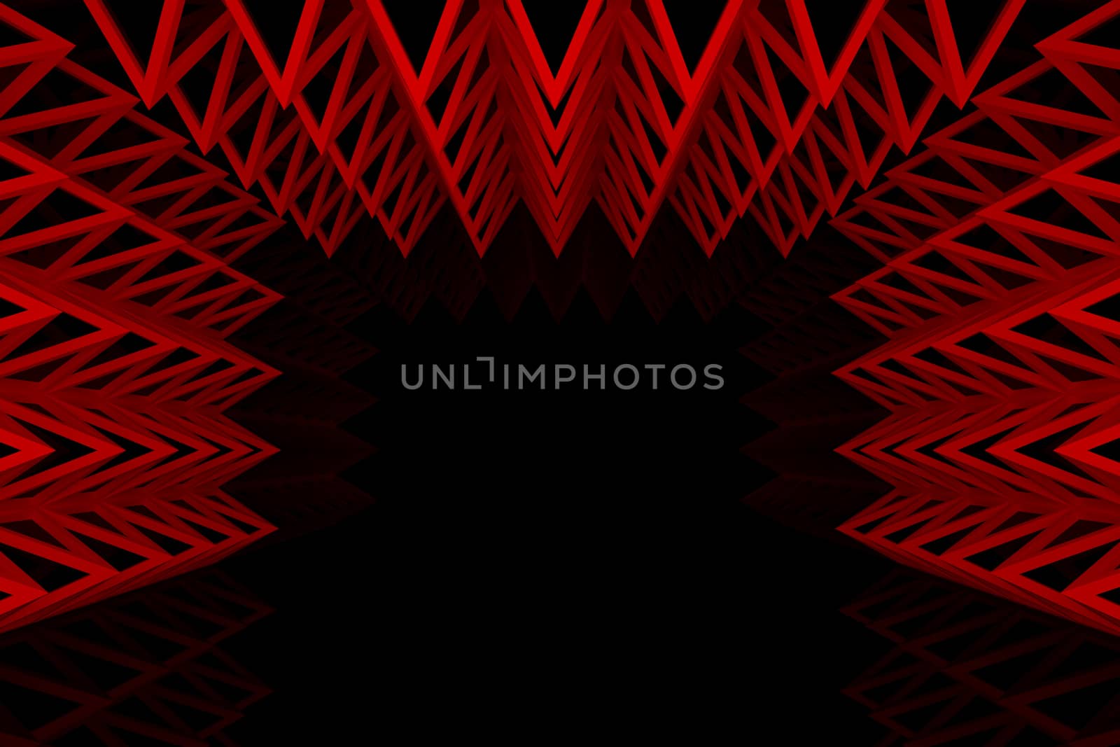 Abstract red triangle truss wall by sumetho
