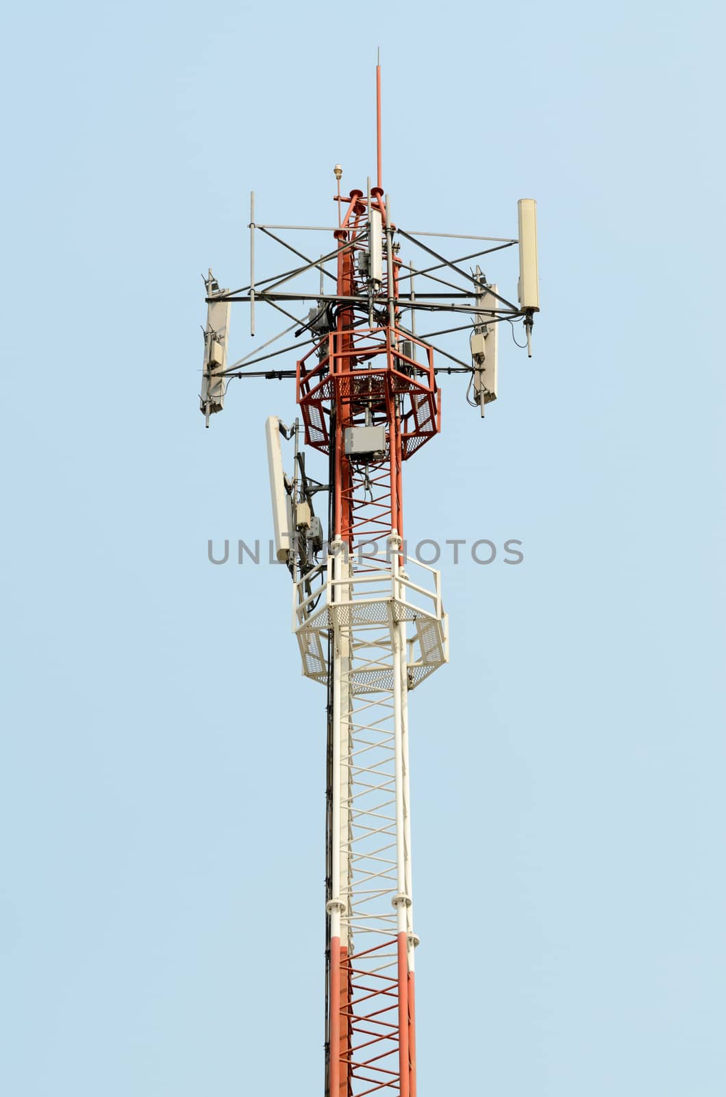 Antenna on the telecommunication tower