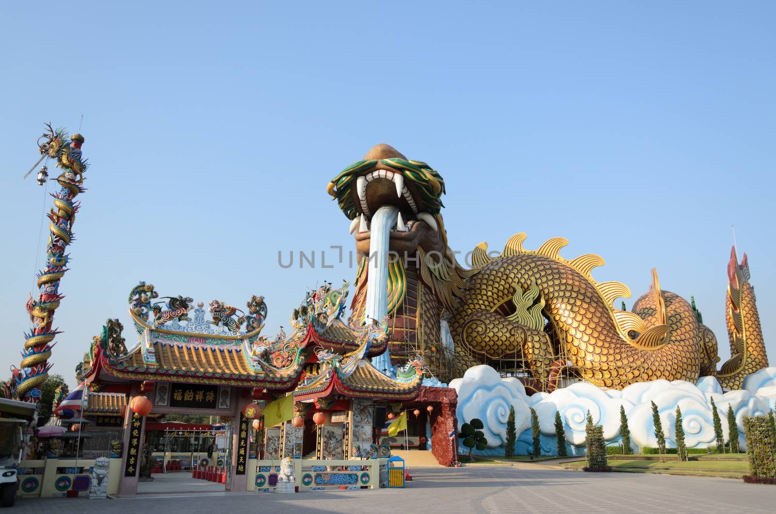 Golden Dragon at Suphanburi, Thailand,travel landmark