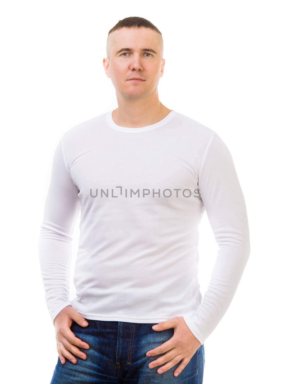 man in a white shirt with long sleeves by GekaSkr