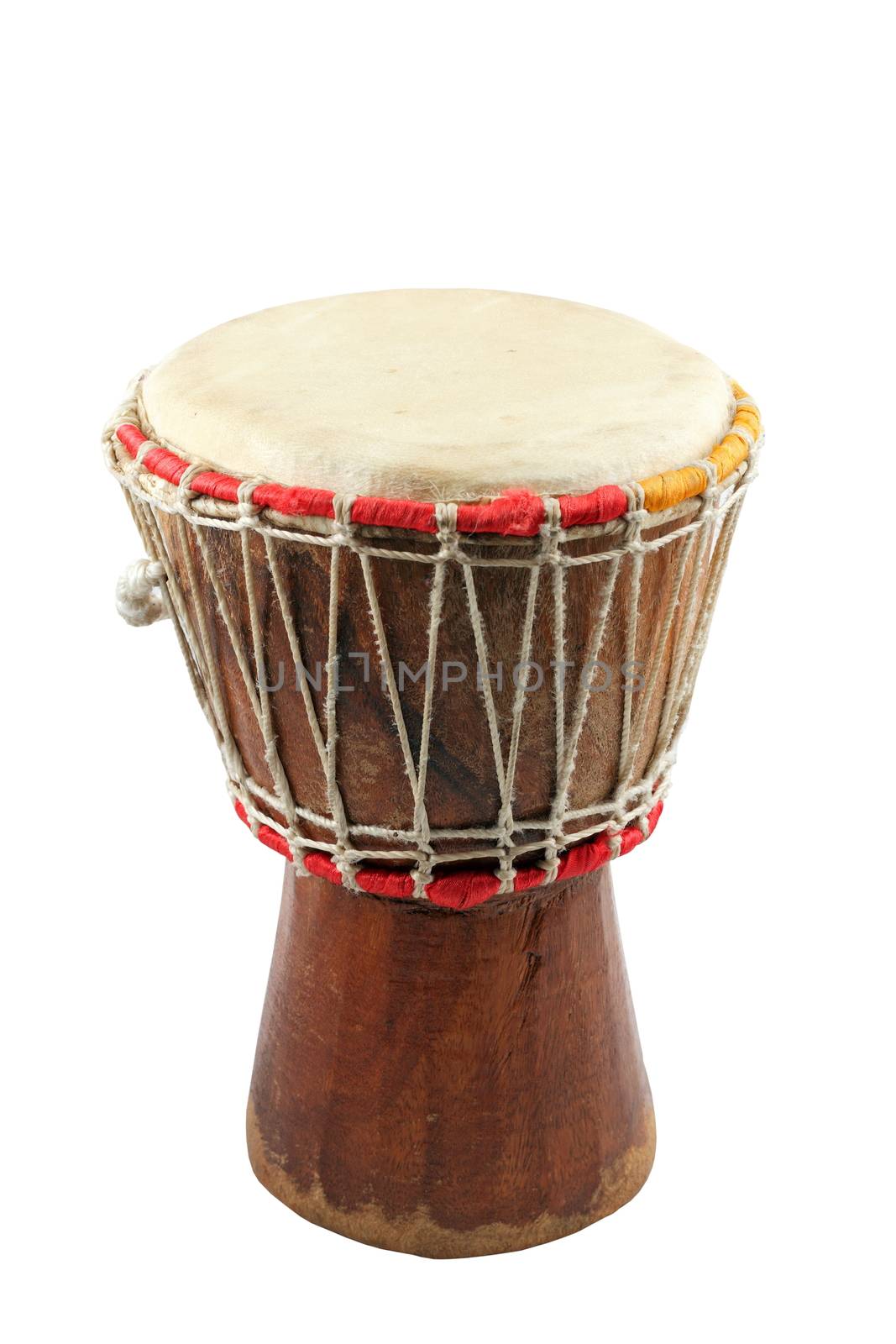 african djembe on white background by taviphoto