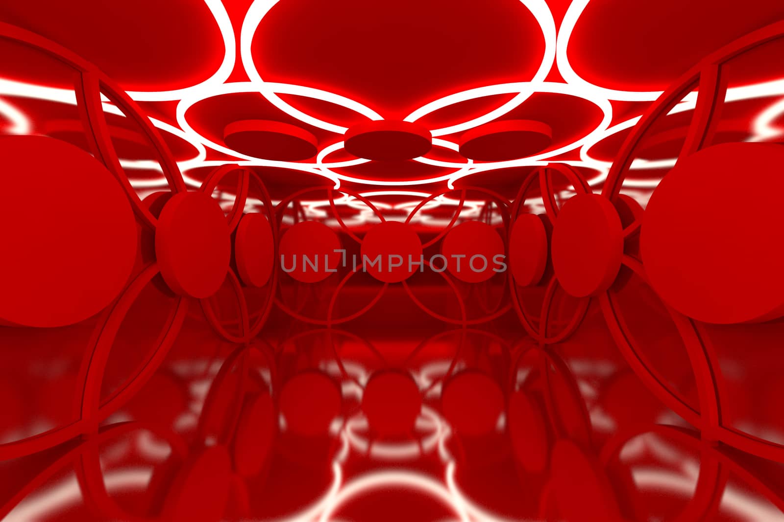 Abstract red sphere wall by sumetho