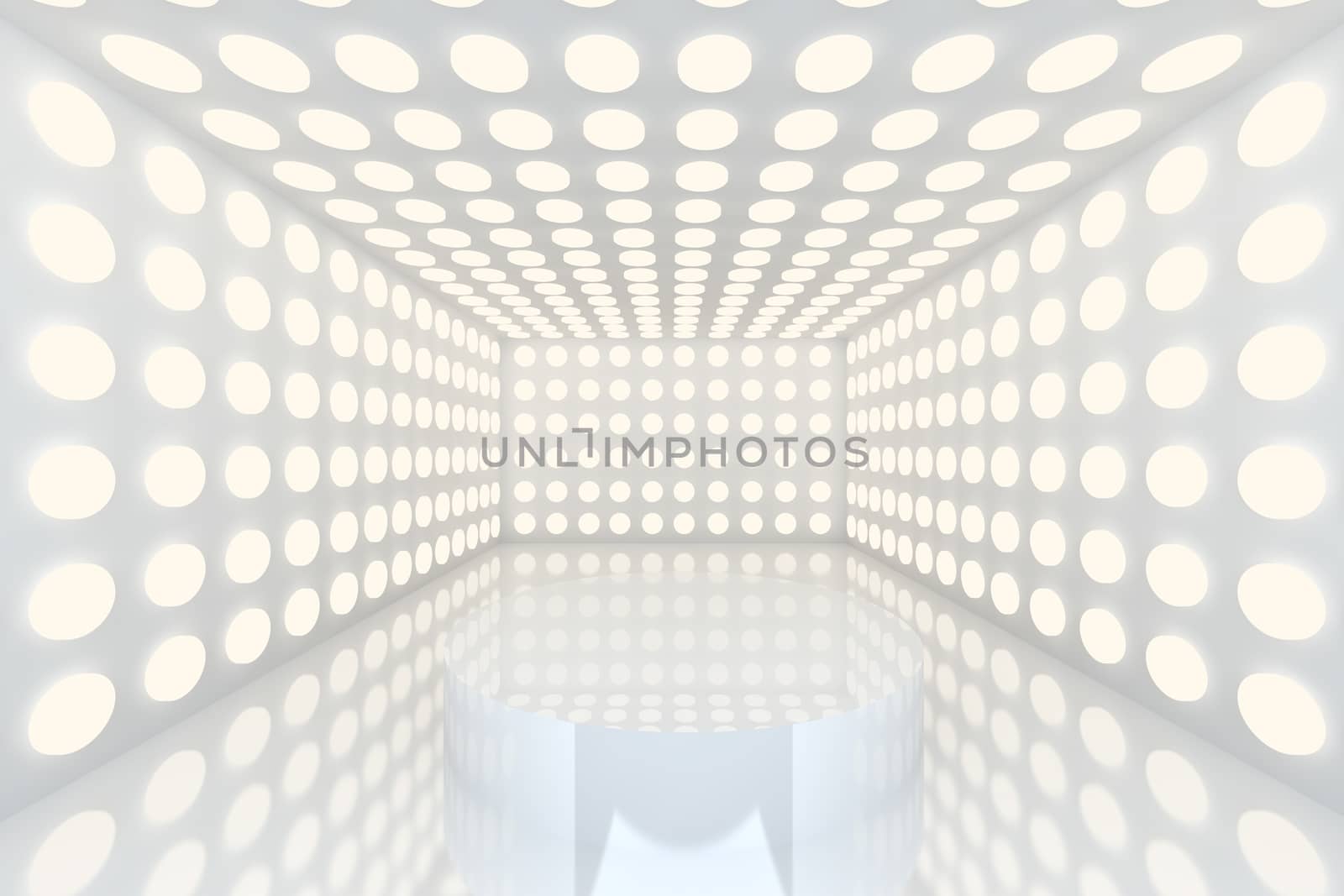 Podium in Empty room white by sumetho