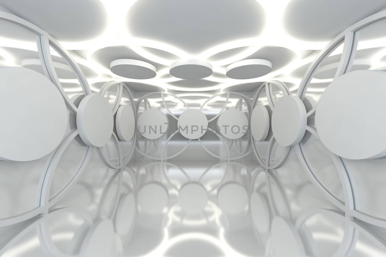 Abstract white sphere wall by sumetho