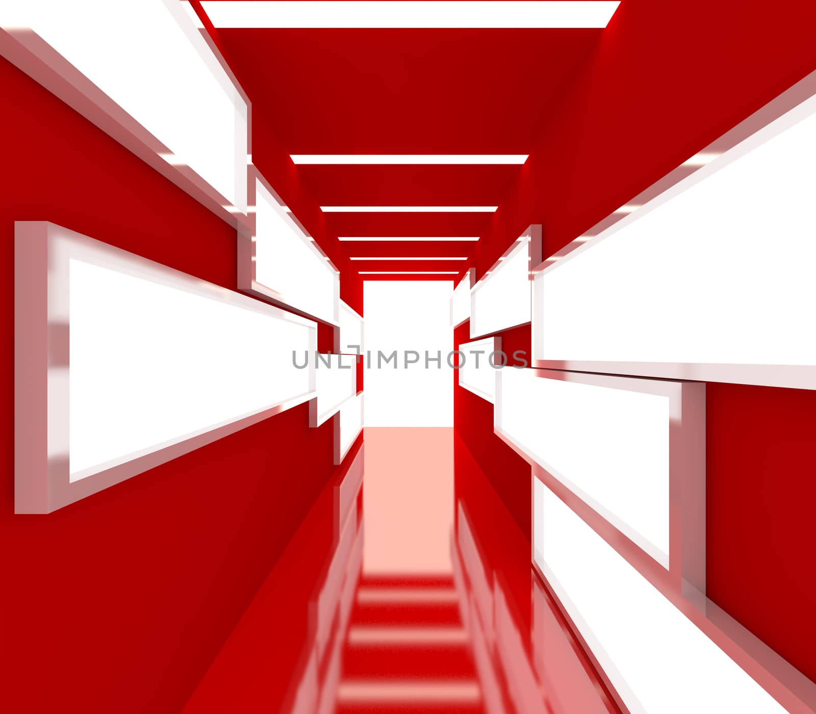 Abstract red interior rendering by sumetho