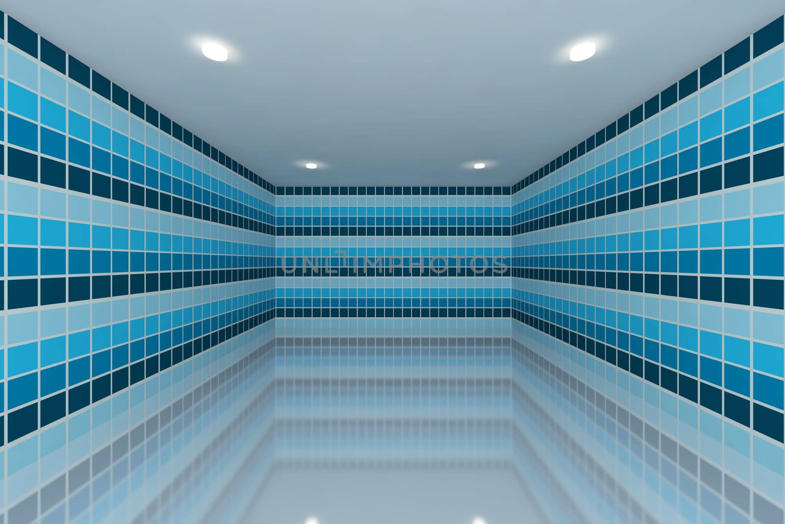 blue tone tile wall design by sumetho